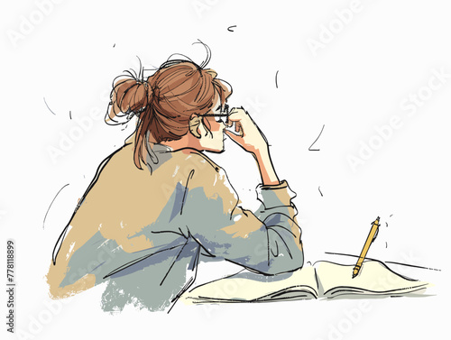a writer facing writer's block  and struggling to overcome the creative hurdle