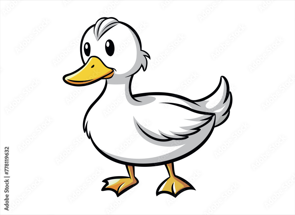 cartoon duck isolated on white background cartoon duck isolated on white background