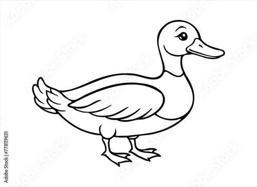 a duck is shown in a line drawing