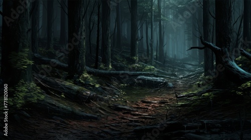 An enigmatic, undefined forest with a touch of mystique