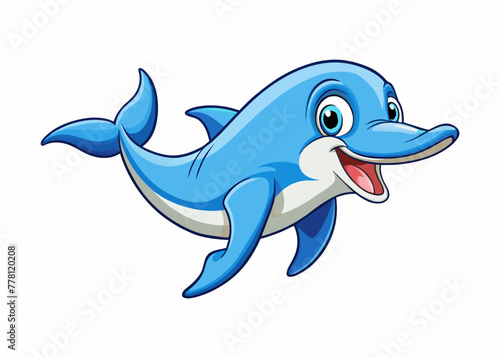 A Joyful Dolphin on White Background