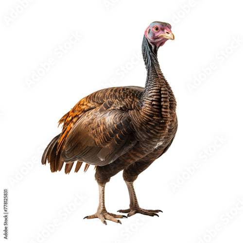 a turkey standing on a white background