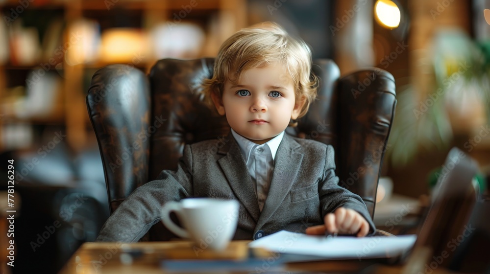 Small Child Using Laptop in Chair Small Child Using Laptop in Chair