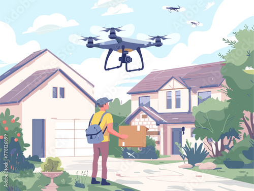 delivery drone zips through the sky