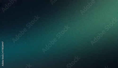 Dark green blue grainy gradient background black abstract backdrop noise texture webpage header wide banner design