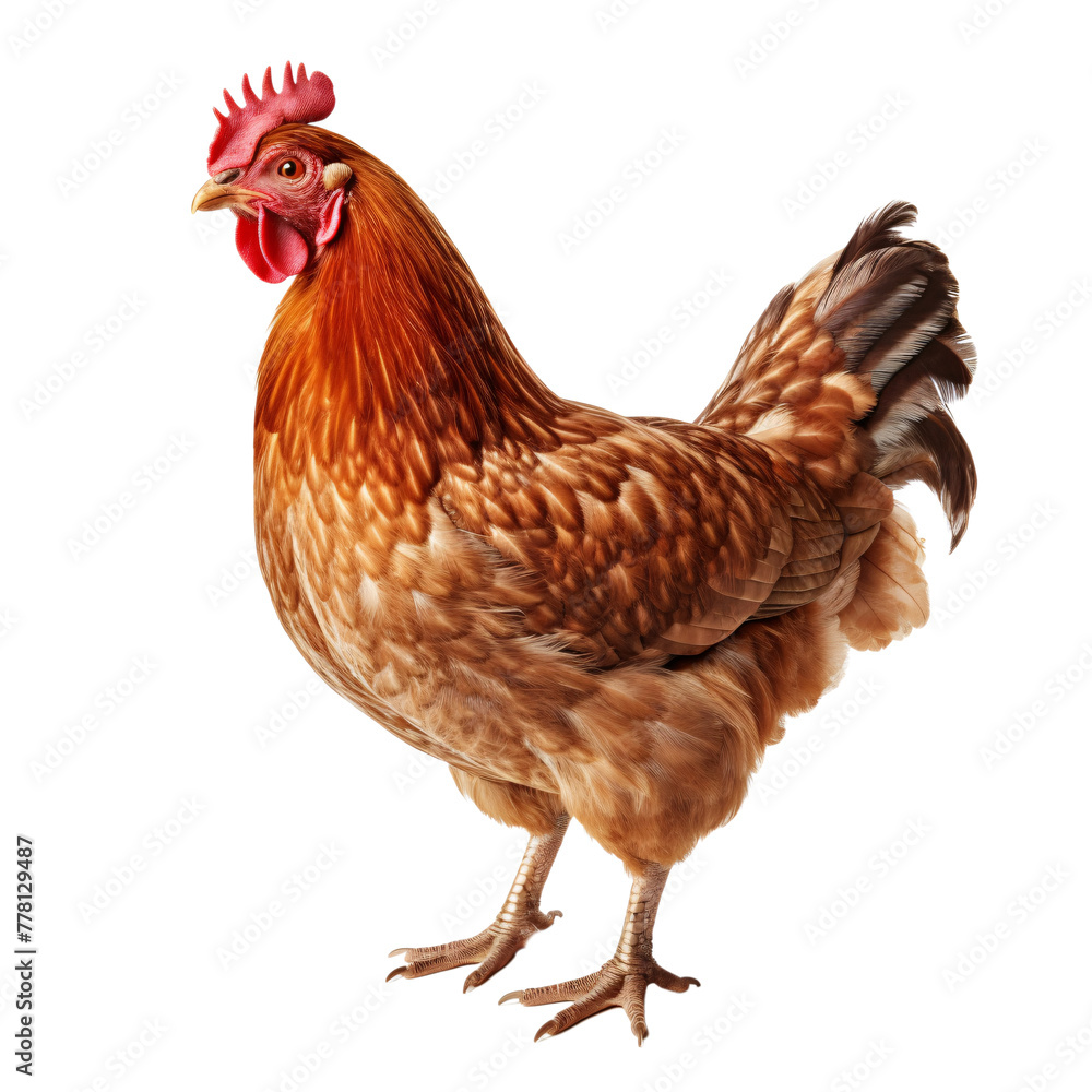 Fototapeta premium a chicken standing on a white background