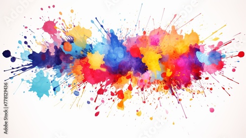 Playful watercolor splatters in a burst of vivid colors