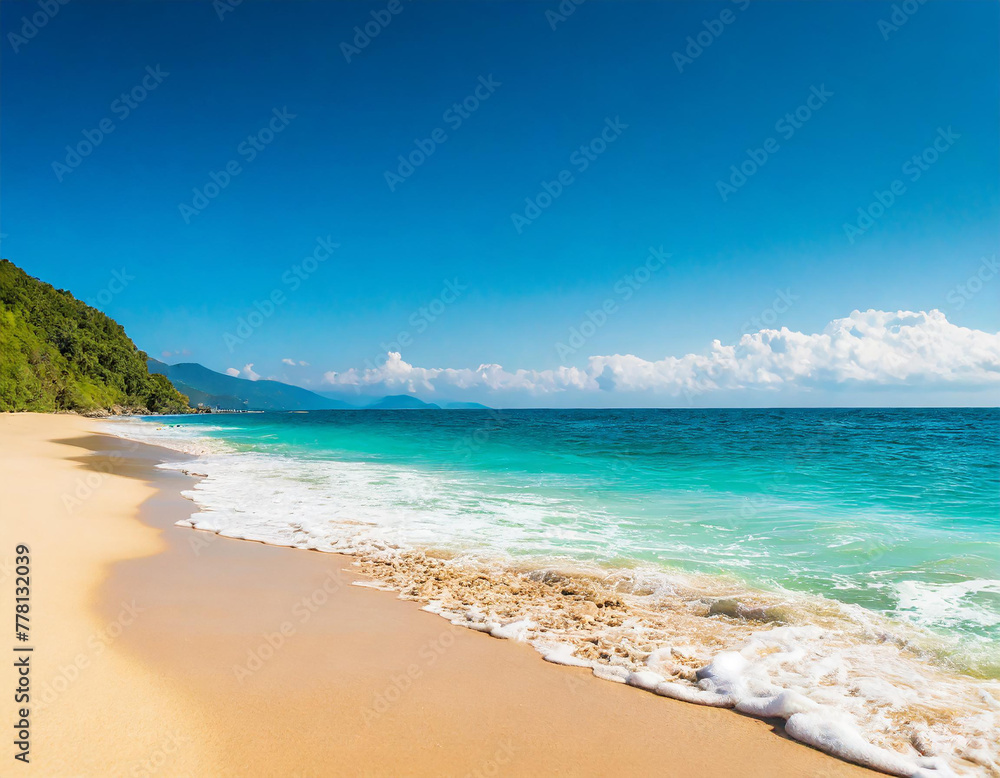 summer beach background, beautiful view of the coast of sea
