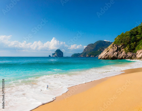 summer beach background  beautiful view of the coast of sea