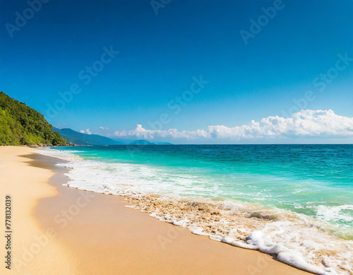 summer beach background, beautiful view of the coast of sea