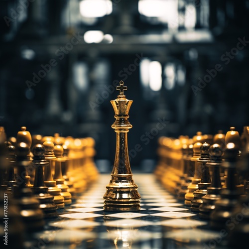 a chess board with a queen
