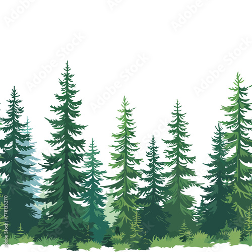 Vector Seamless Watercolor Pattern colorful Design a colorful vintage background with fir trees bamboo forest 