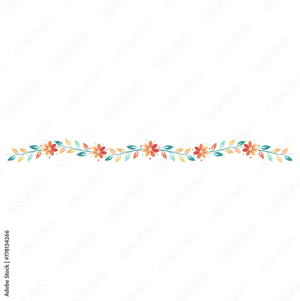 Fototapeta premium flower wreath flower leaf branch ornament floral divider