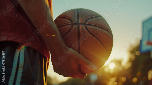 Close-Up on Basketball in Player's Hands - Perfect for Team Spirit Campaigns and Sports Gear Ads.
