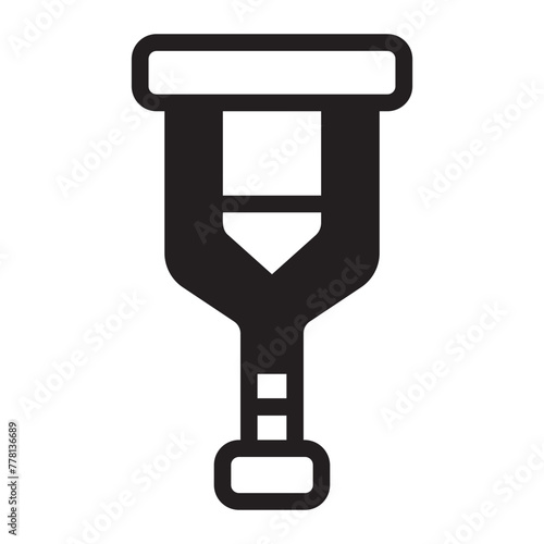 crutch glyph icon