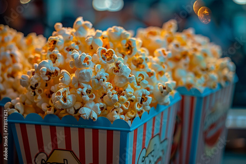 Closeup popcorn in cinema