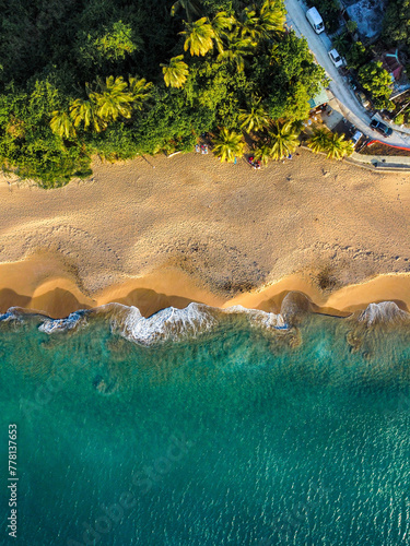 Aerial view of Pearl Beach in Guadeloupe