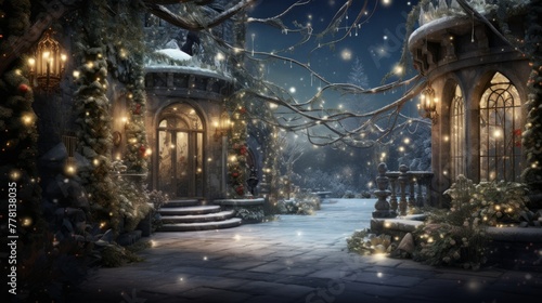 Enchanted christmas background evoking a sense of magic.