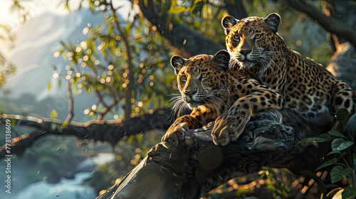 leopard on the rock