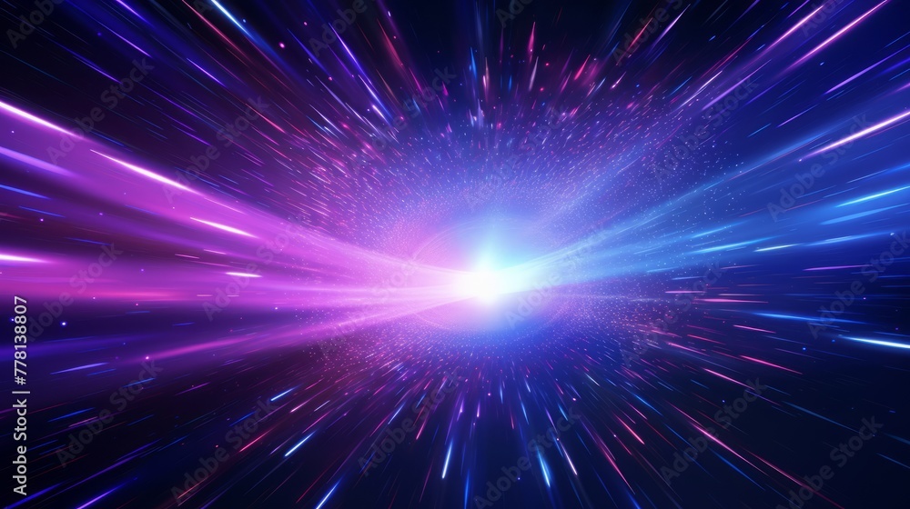 Hypnotic hyper space journey with glowing particles Hypnotic hyper space journey with glowing particles