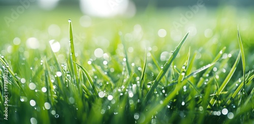 grass grassy with water drops on the grass during the day