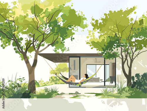 homeowner's tranquil backyard sanctuary