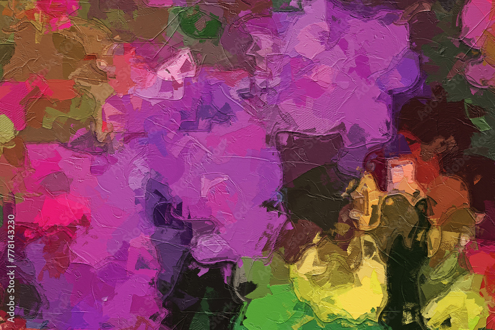 Obraz premium garden, rose, smear, saturated, dye, romantic, vibrant, paintings, impressionism, artistic, paint, flower, art, oil, illustration, floral, canvas, drawing, colorful, leaf, bouquet, wallpaper, decorati