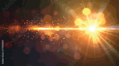 Realistic lens flare on transparent . Abstract light #778143831