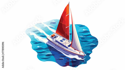 Sailing water sport isometric icon vector. sailing wa