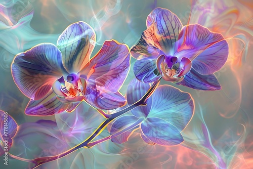 purple orchid flower, background with flowers