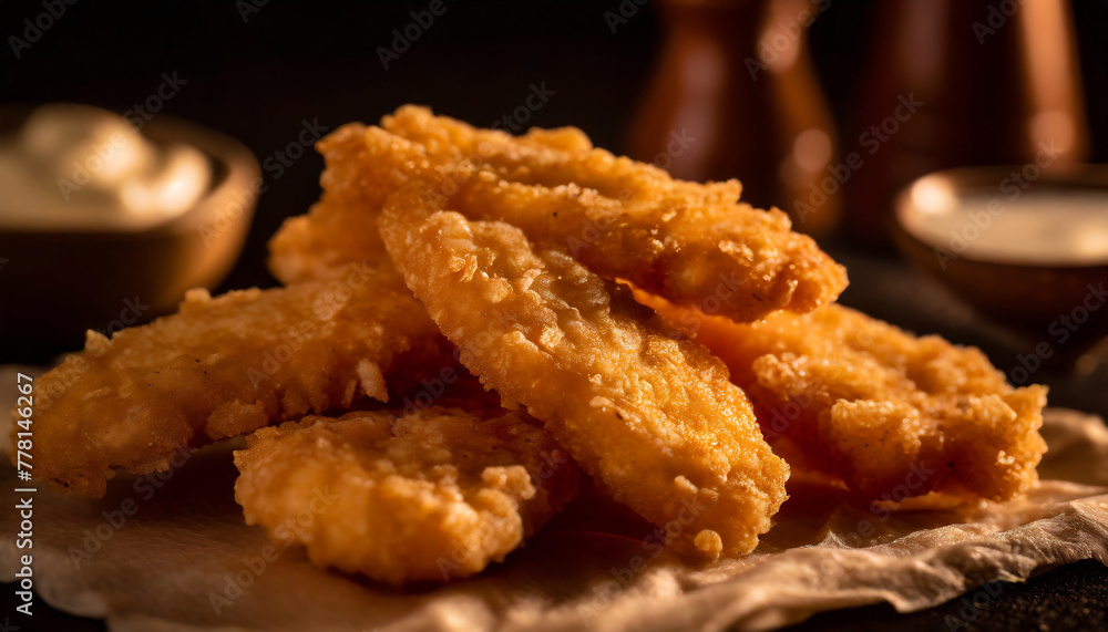 breaded chicken crispy strips copyspace breaded chicken crispy strips copyspace