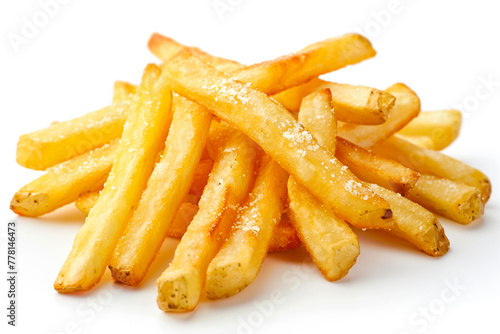 French fries, fried potato isolated on white background