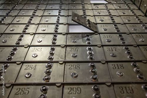 Steel safe boxes in the bank