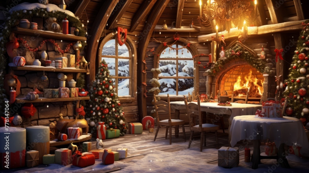 Adorable festive scene featuring charming and cheerful christmas decor.