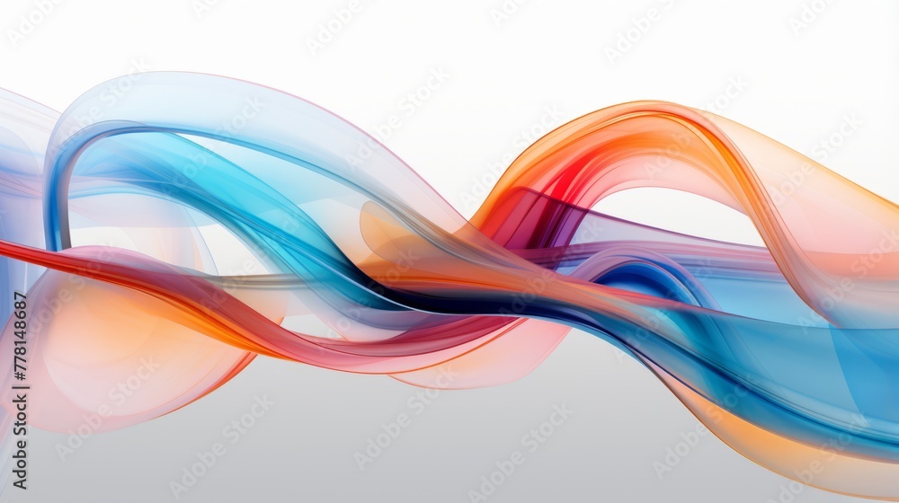 A vibrant abstract wave in bold colors on a clean white background