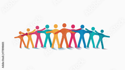 Teamwork group people vector logo Flat vector isolated