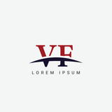 Alphabet VF FV letter modern monogram style logo vector element
