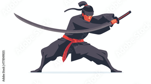 Trendy flat icon of samurai ninja Flat vector isolated