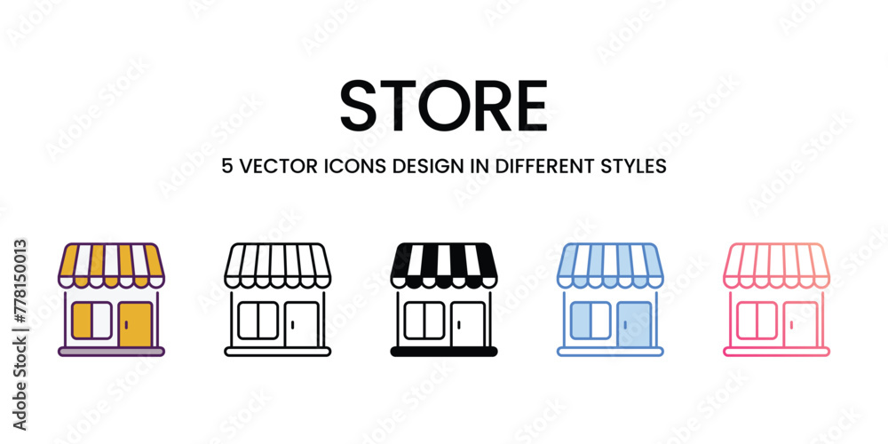 Store Icons different style vector stock illustration Store Icons different style vector stock illustration