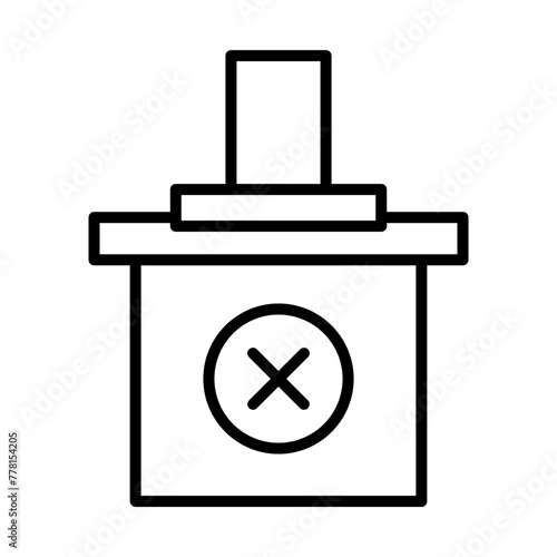 vote no line icon