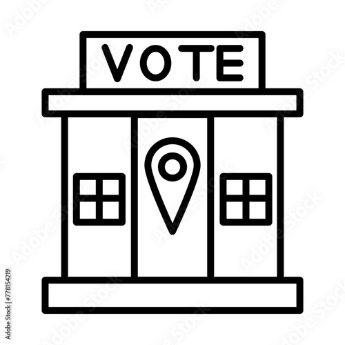 Polling place line icon