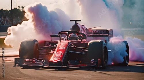 Racing Inferno - Burning Racing Car Scene, Accident News Material
