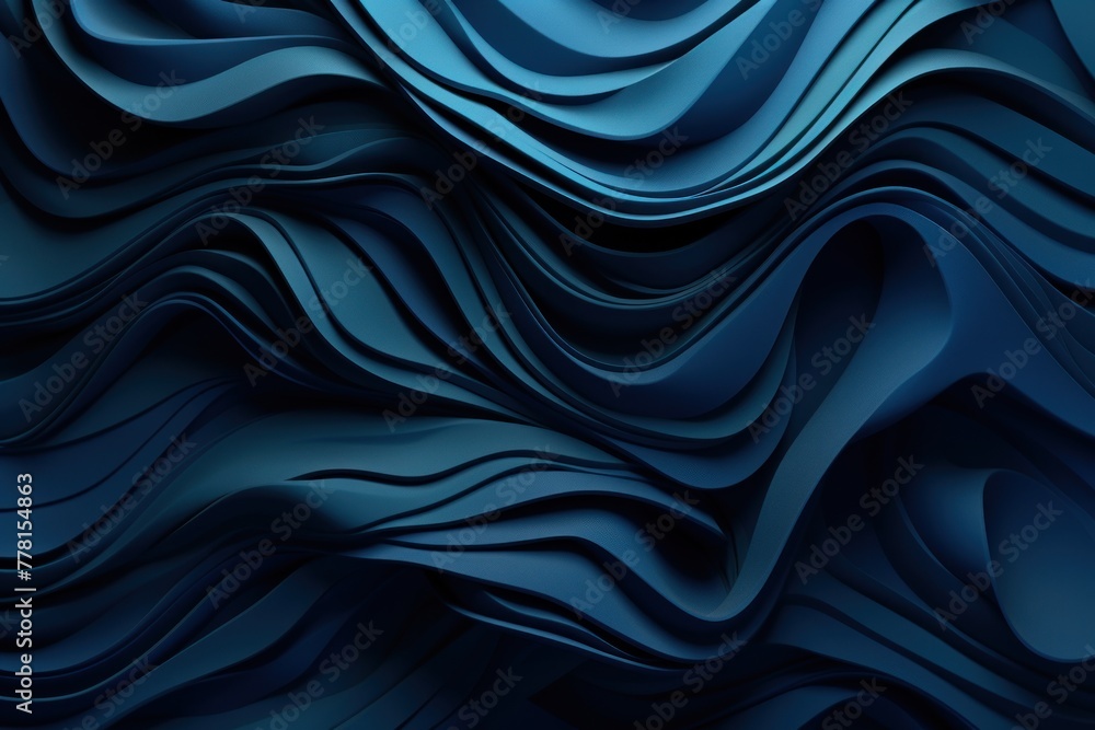 Blue abstract dark design majestic beautiful paper texture background 3d art