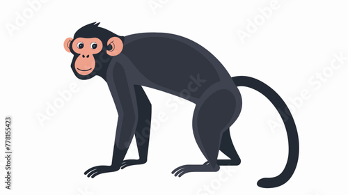 Vector illustration of a monkey. Flat vector isolated