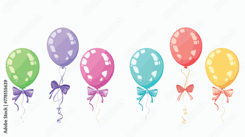 Vector illustration of colorful balloons with a bow i