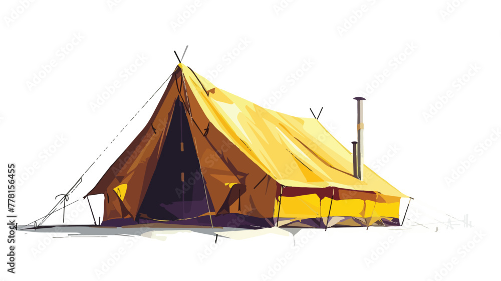 Vector of tent in pixel style Flat vector isolated on