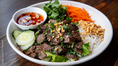 Vietnamese beef noodle salad bowl