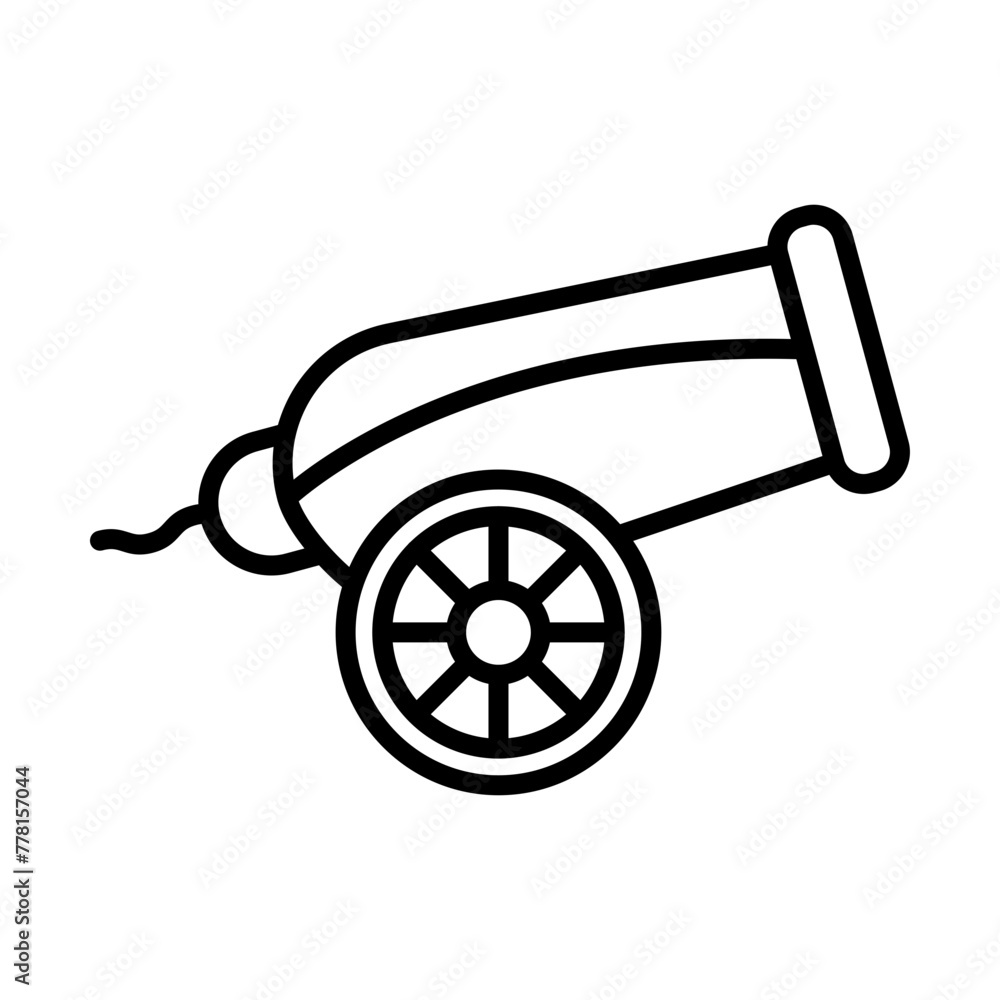 cannon line icon