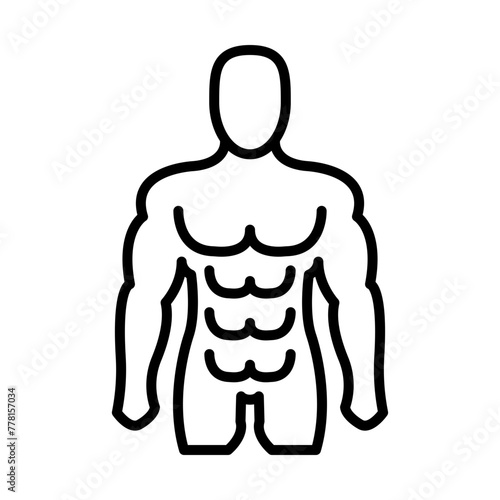 Muscle man line icon