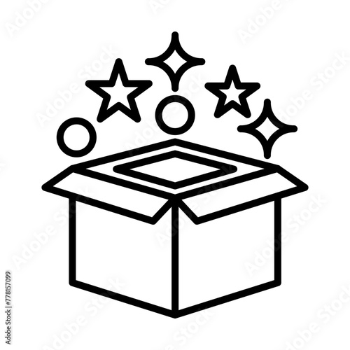 Magic box line icon
